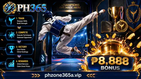 PH365 Sports basketball arena scene with athlete and illuminated championship-style graphics
