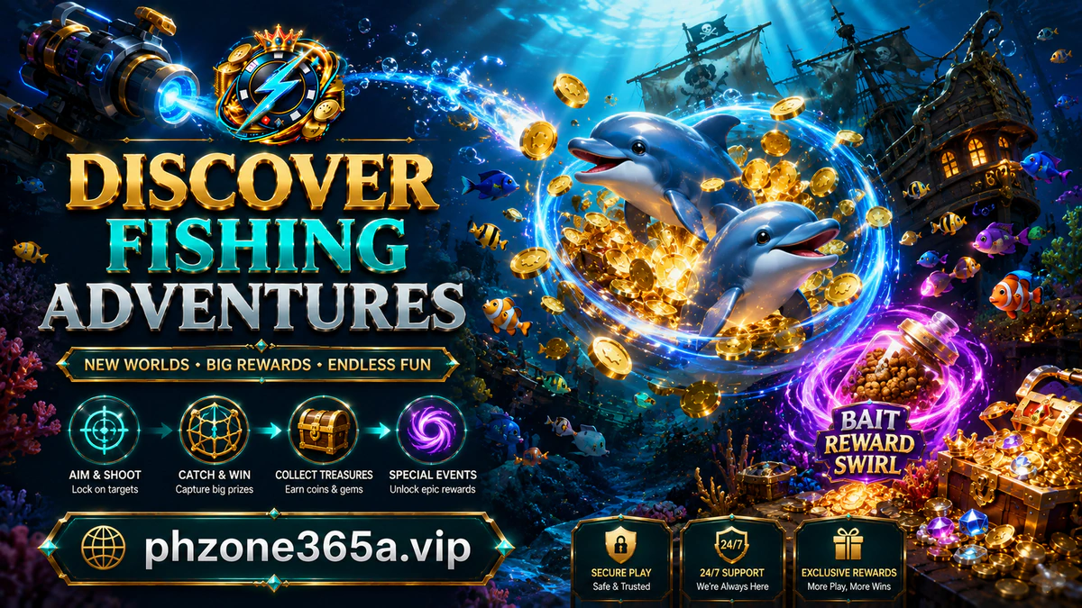 PH365 game download fishing scene with a cannon facing a luminous fish across a cyan underwater corridor